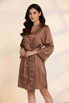 Zivame Luxe Satin 4 Pc Sleep Set - Brown Patina — thumbnail 3
